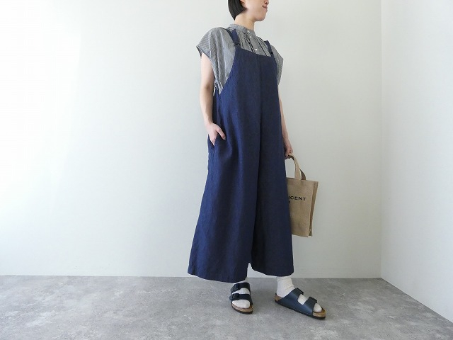 SARAHWEAR(サラウェア) コットンリネンデニムサロペットパンツの商品画像2