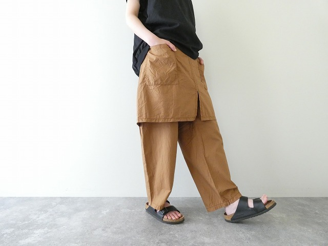 homspun(ホームスパン) コットンミニチェックスカート付きパンツの商品画像1