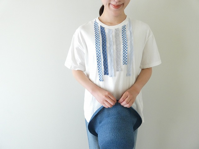 NATURAL LAUNDRY(ナチュラルランドリー) カード天竺×先染めパネルパネル リメイクTの商品画像1