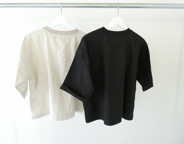 maomade(マオメイド) リネン100%ファブリック×ちょこっとニットついてるよシリーズ ほどよく上品見えが嬉しいTEEの商品画像7