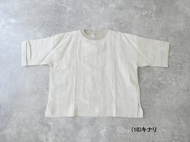 maomade(マオメイド) リネン100%ファブリック×ちょこっとニットついてるよシリーズ ほどよく上品見えが嬉しいTEEの商品画像9