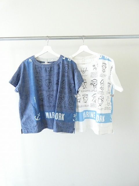 快晴堂(かいせいどう) HAYATEカロハプリント セーラーズcap柄 Wide Tシャツの商品画像2