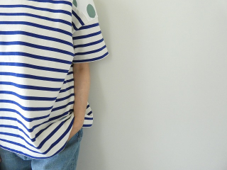 快晴堂(かいせいどう) 別注 HAYATE ボーダー水玉Tシャツ　肩切替水玉半袖Tシャツ セミボートネックの商品画像22