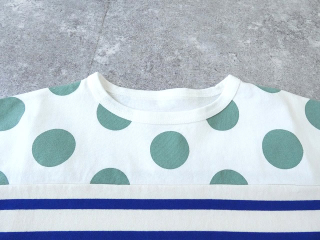 快晴堂(かいせいどう) 別注 HAYATE ボーダー水玉Tシャツ　肩切替水玉半袖Tシャツ セミボートネックの商品画像24