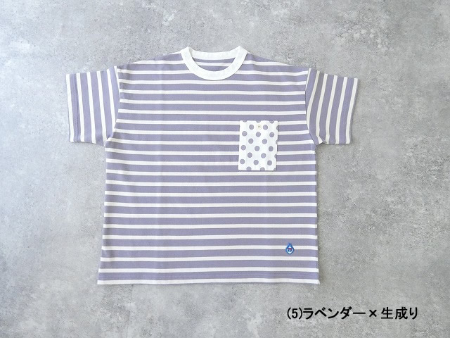 快晴堂(かいせいどう) HAYATE ボーダー水玉Tシャツ　胸ポケットに水玉　半袖Tシャツの商品画像10