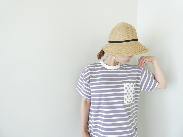 快晴堂(かいせいどう) HAYATE ボーダー水玉Tシャツ　胸ポケットに水玉　半袖Tシャツの商品画像5