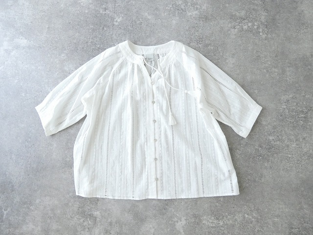 NOMBRE IMPAIR(ノンブルアンペール) 綿刺繍ストライプ　タッセル付キブラウスの商品画像9