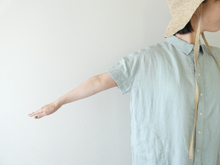 快晴堂(かいせいどう) 初秋まで着られるリネン　丸衿タブ半袖ワンピースの商品画像21