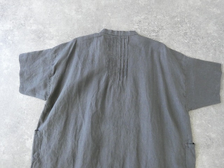 快晴堂(かいせいどう) 初秋まで着られるリネン　半袖スタンド背タックシャツの商品画像44