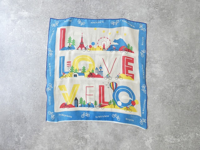 快晴堂(かいせいどう) バンダナ I love Velo柄 Velo=フランス語で自転車の商品画像3