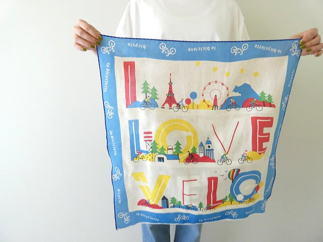 快晴堂(かいせいどう) バンダナ I love Velo柄 Velo=フランス語で自転車の商品画像6