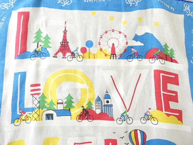 快晴堂(かいせいどう) バンダナ I love Velo柄 Velo=フランス語で自転車の商品画像9