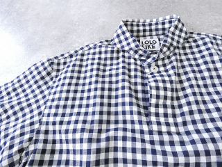 LOLO(ロロ) 定番プルオーバー 綿麻ギンガム半袖ビッグシャツの商品画像25