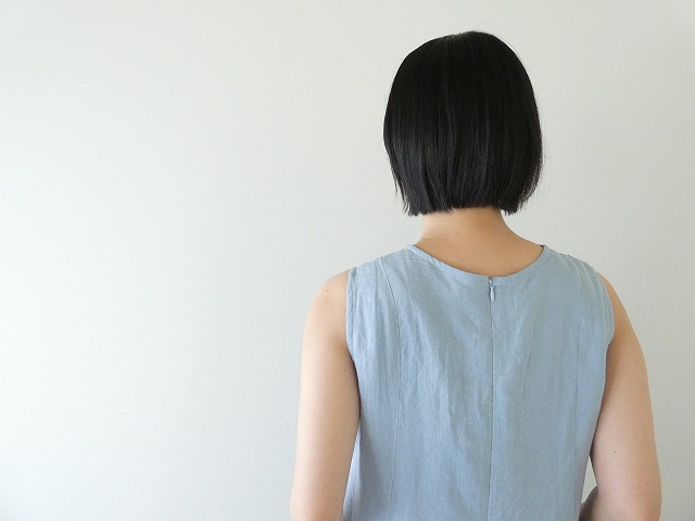 ina(イナ) フレンチリネンキャンバスワッシャー切替ギャザーノースリーブワンピースの商品画像7