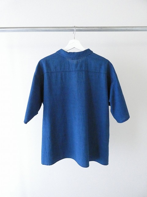 NATURAL LAUNDRY(ナチュラルランドリー) インディゴシャンブレー丸衿5分袖プルオーバーの商品画像11