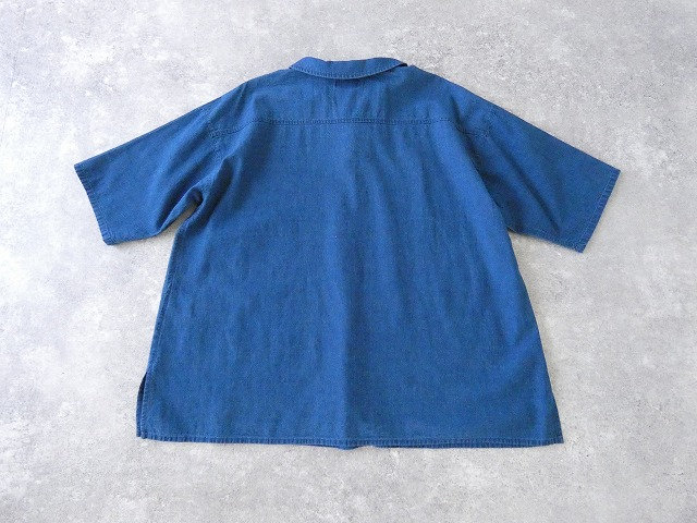 NATURAL LAUNDRY(ナチュラルランドリー) インディゴシャンブレー丸衿5分袖プルオーバーの商品画像12