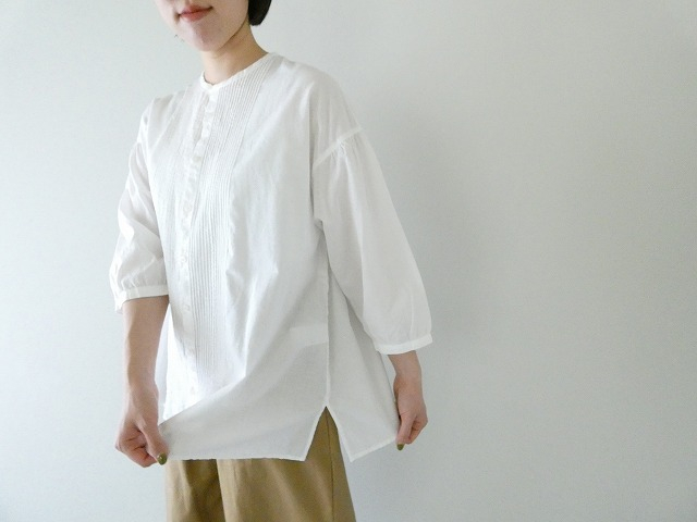 grin(グリン) 綿麻キャンブリックピンタックシャツの商品画像1