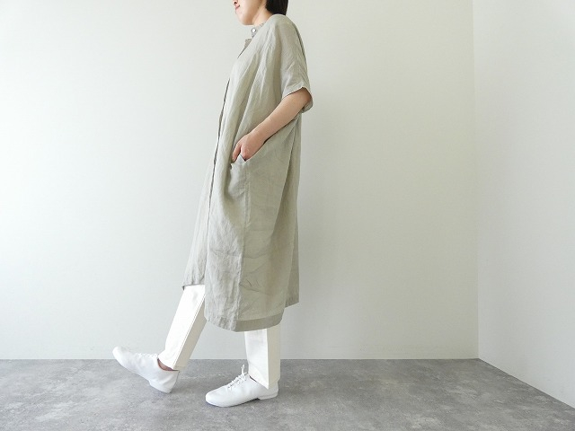 evam eva(エヴァムエヴァ) linen wide shirt robeの商品画像5