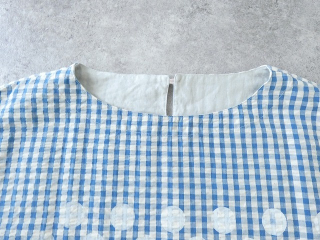 快晴堂(かいせいどう) Girlsインディゴ・サッカーに水玉　後ろポケ水玉ワンピースの商品画像28
