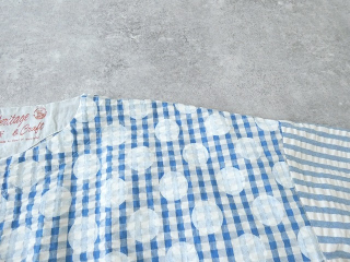 快晴堂(かいせいどう) Girlsインディゴ・サッカーに水玉　ミックス水玉半袖Tシャツの商品画像24