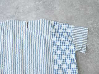 快晴堂(かいせいどう) Girlsインディゴ・サッカーに水玉　ミックス水玉半袖Tシャツの商品画像30