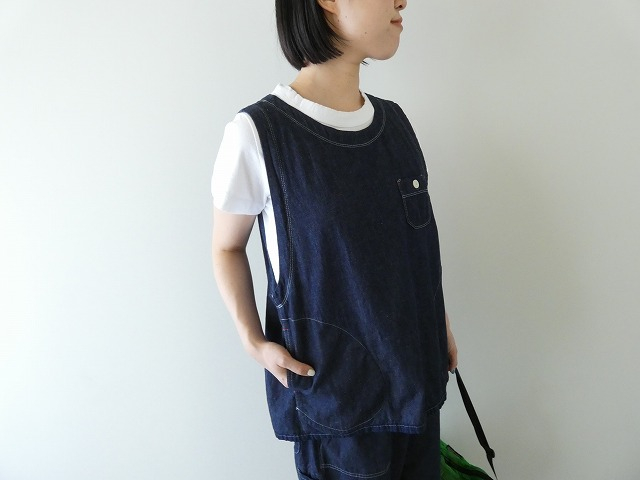 快晴堂(かいせいどう) Girl's リラクシンWorkデニム ふわりベストの商品画像1