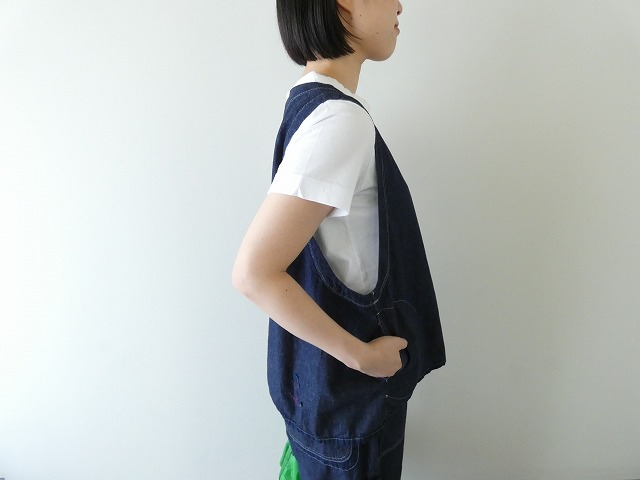 快晴堂(かいせいどう) Girl's リラクシンWorkデニム ふわりベストの商品画像5