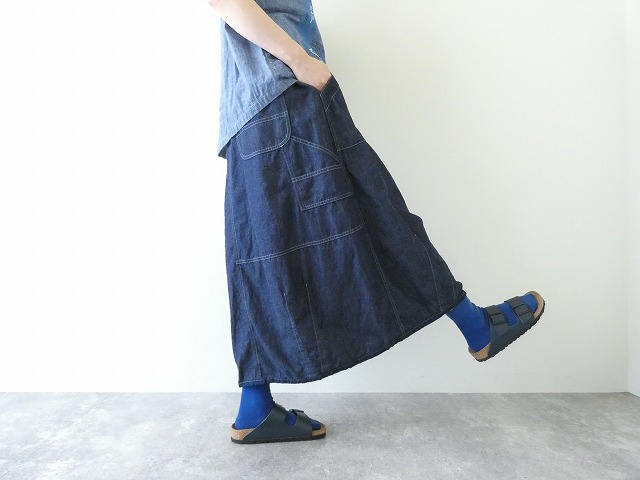 快晴堂(かいせいどう) Girl's リラクシンWorkデニム 裾ダーツスカートの商品画像5