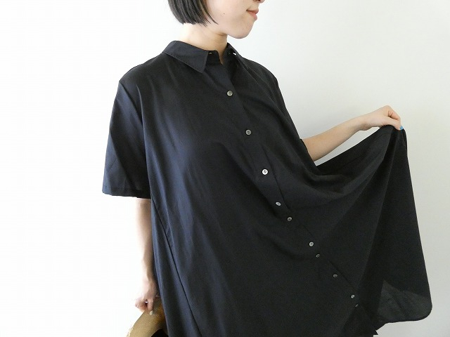 mizuiro ind(ミズイロインド) ハーフスリーブフレアシャツワンピースの商品画像3