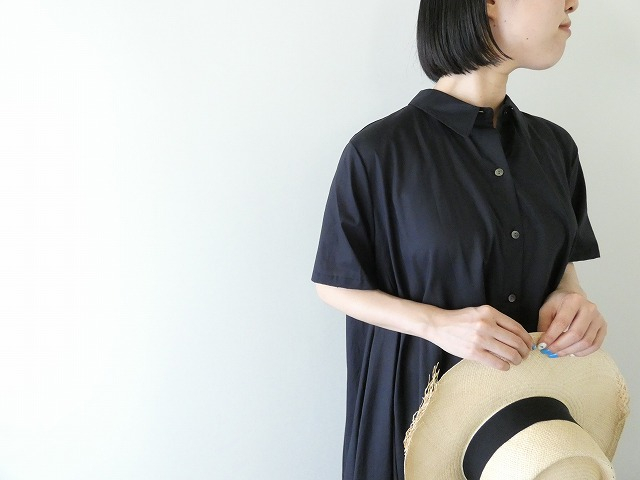 mizuiro ind(ミズイロインド) ハーフスリーブフレアシャツワンピースの商品画像4