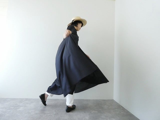 mizuiro ind(ミズイロインド) ハーフスリーブフレアシャツワンピースの商品画像9