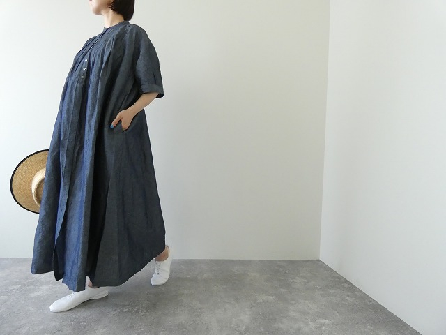 Hands　of　creation(ハンズオブクリエイション) リネンダンガリーピンタック前開きワンピースの商品画像6