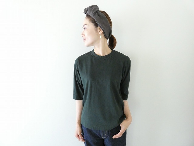 homspun(ホームスパン) 天竺6分袖Tシャツ (3)ダークグリーンの商品画像1
