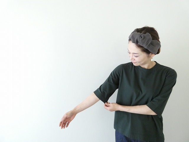 homspun(ホームスパン) 天竺6分袖Tシャツ (3)ダークグリーンの商品画像3