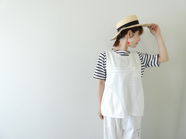 快晴堂(かいせいどう) Girl'sリラクシンWorkデニムホワイトふわりベストの商品画像1