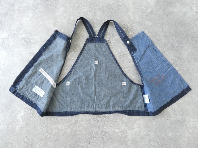 快晴堂(かいせいどう)  Girl'sリラクシンWorkデニムインディゴオーバーオールベストの商品画像13