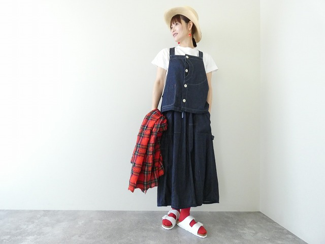 快晴堂(かいせいどう)  Girl'sリラクシンWorkデニムインディゴオーバーオールベストの商品画像3
