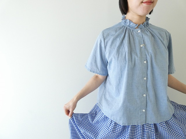 MidiUmi(ミディウミ) シャンブレーフリルシャツの商品画像2