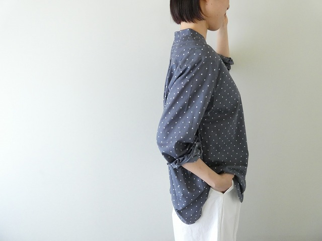 MidiUmi(ミディウミ) dots band collar shirtの商品画像4