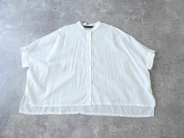 mizuiro ind(ミズイロインド) linen blend stand collar wide shirtの商品画像13