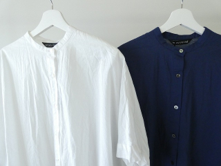mizuiro ind(ミズイロインド) linen blend stand collar wide shirtの商品画像39
