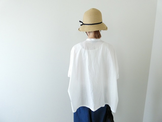 mizuiro ind(ミズイロインド) linen blend stand collar wide shirtの商品画像4