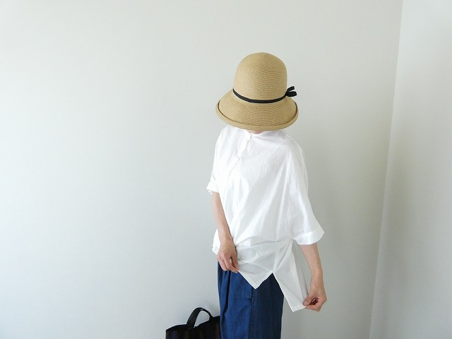 mizuiro ind(ミズイロインド) linen blend stand collar wide shirtの商品画像6
