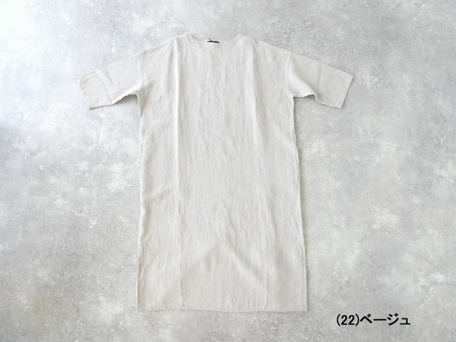 TRAVAIL MANUEL(トラバイユマニュアル) フレンチリネンキャンバス7分袖ロングワンピースの商品画像12