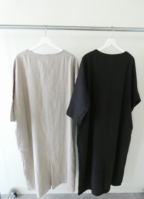 TRAVAIL MANUEL(トラバイユマニュアル) フレンチリネンキャンバス7分袖ロングワンピースの商品画像3