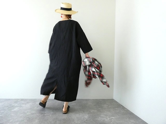TRAVAIL MANUEL(トラバイユマニュアル) フレンチリネンキャンバス7分袖ロングワンピースの商品画像6