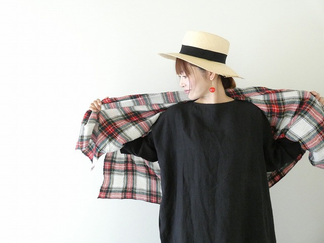 TRAVAIL MANUEL(トラバイユマニュアル) フレンチリネンキャンバス7分袖ロングワンピースの商品画像7