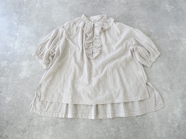 tumugu(ツムグ) シャーリングチェックフリルブラウスの商品画像11