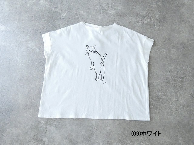 NARU SPACEMOO別注 ナチュラルソフト天竺 振り返りネコTシャツの商品画像10