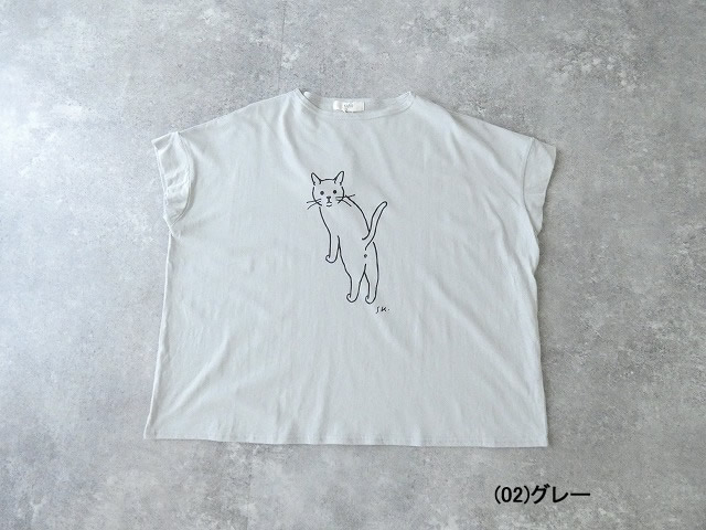 NARU SPACEMOO別注 ナチュラルソフト天竺 振り返りネコTシャツの商品画像12